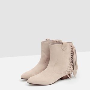 Zara Suede Fringe Boot ⭐️